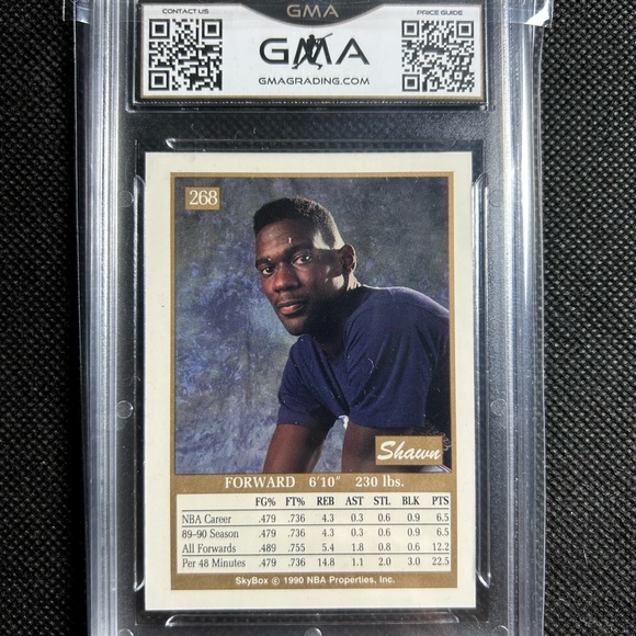 1990 Skybox Basketball Shawn Kemp ROOKIE RC #268 GMA 8.5 NM-MINT+ Supersonics - Picture 2 of 2